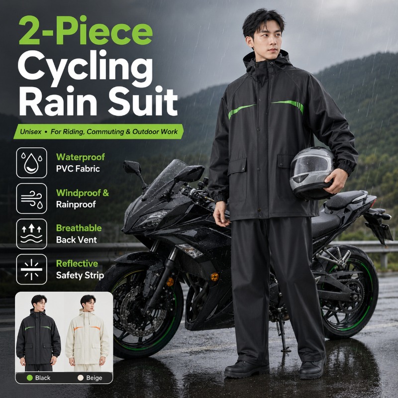 Cycling Commuter Rain Jacket - Универсальный водонепроницаемый велосипедный костюм из 2
